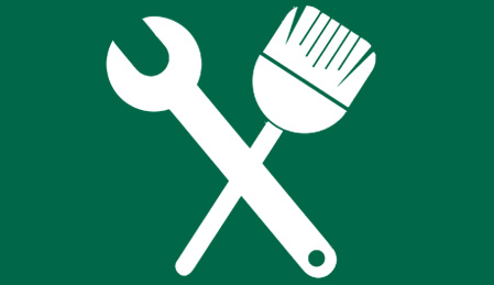 wrench and broom icons