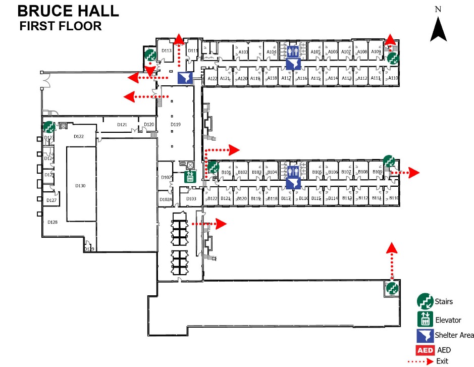 Screenshot of Bruce Hall emergency floorplan